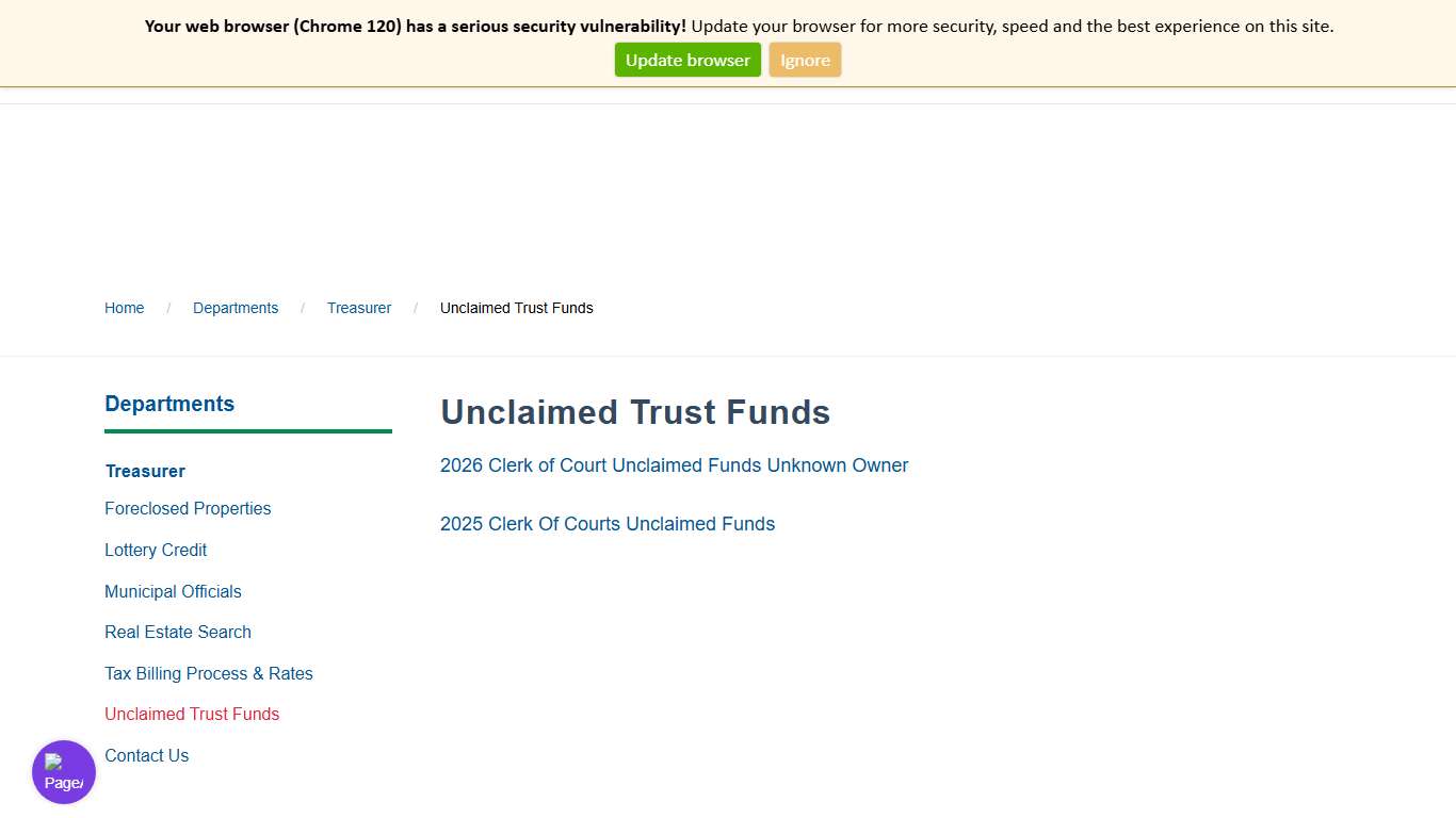 Manitowoc County - Unclaimed Trust Funds - Manitowoc County